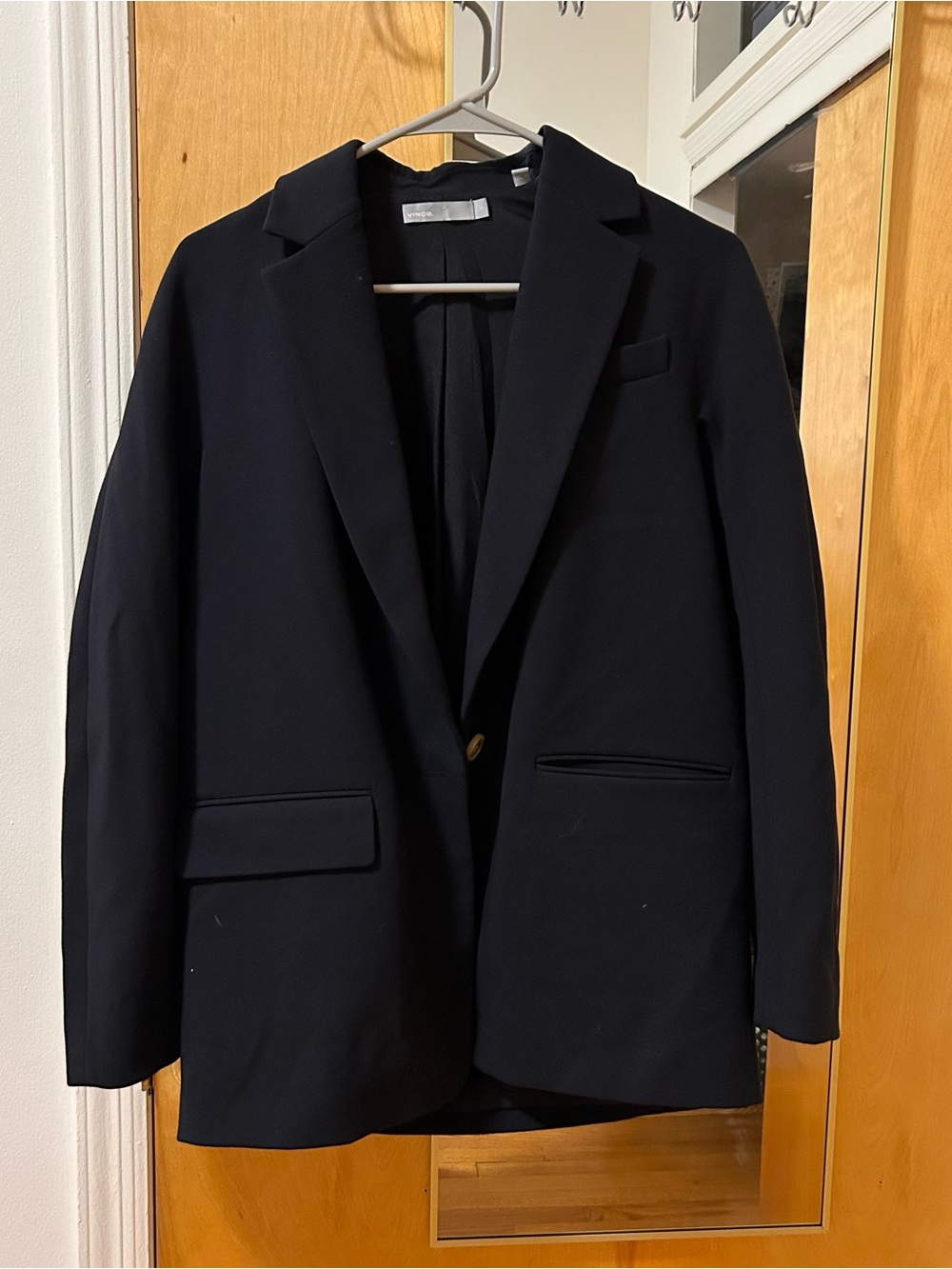 Vince Navy Single-Button Blazer